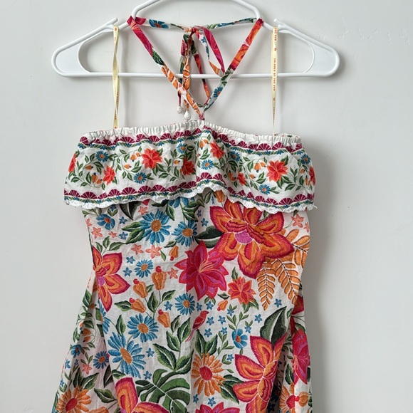 Farm Rio Bloom Garden Halter Mini Dress Size: L - Picture 5 of 12